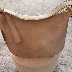 Chic Beige Leather Hobo Bag